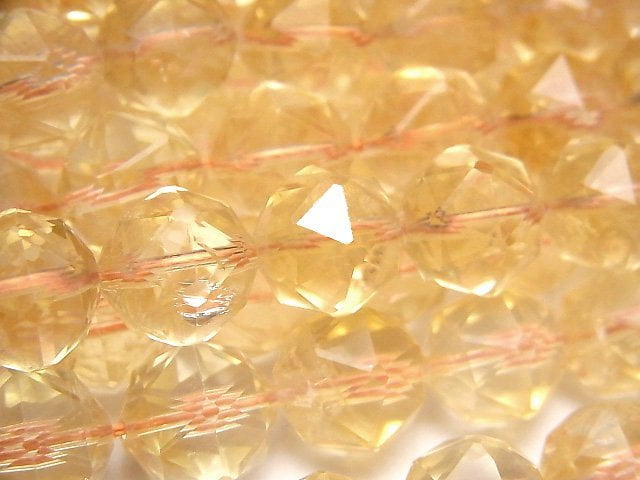 Citrine, Faceted Round, Star Gemstone Beads