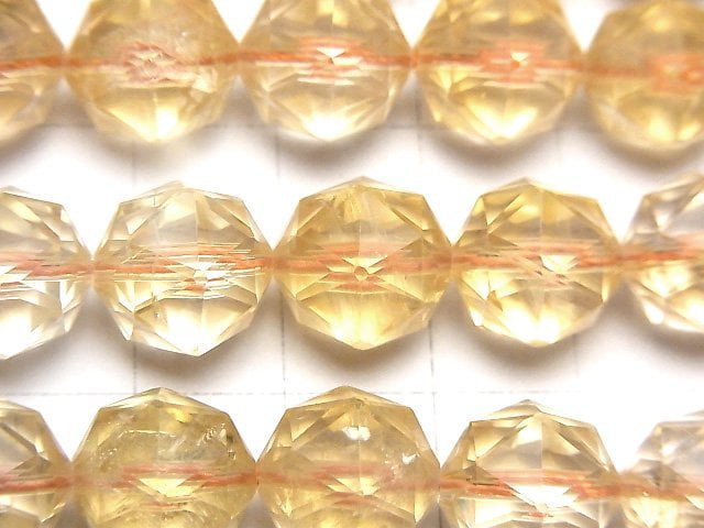 [Video]High Quality! Citrine AA++ Star Faceted Round 12mm 1/4 or 1strand beads (aprx.15inch/36cm)