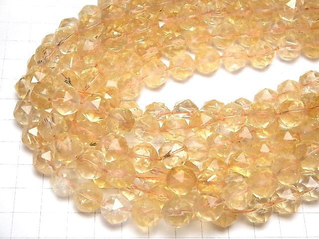 [Video]High Quality! Citrine AA++ Star Faceted Round 12mm 1/4 or 1strand beads (aprx.15inch/36cm)