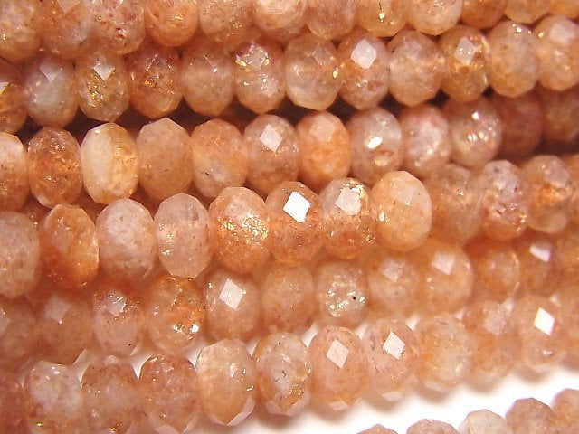 Roundel, Sunstone Gemstone Beads