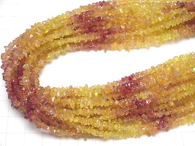 [Video]High Quality Yellow Orange Sapphire AA++ Chips (Small Nugget) half or 1strand beads (aprx.15inch/38cm)