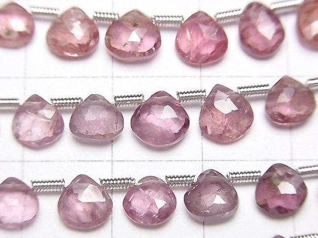 [Video]High Quality Pink-Red Spinel AA++ Chestnut Faceted Briolette half or 1strand beads (aprx.7inch/18cm)