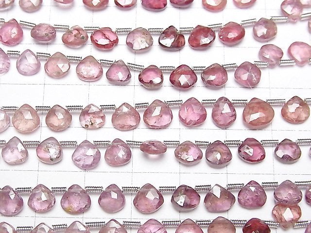 [Video]High Quality Pink-Red Spinel AA++ Chestnut Faceted Briolette half or 1strand beads (aprx.7inch/18cm)