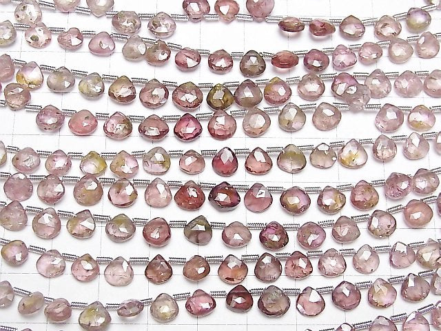 [Video]High Quality Multicolor Spinel AA++ Chestnut Faceted Briolette [Red Purple] half or 1strand beads (aprx.7inch/18cm)