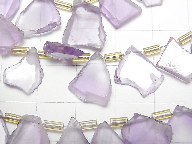 [Video]High Quality Amethyst AAA- Slice Nugget 1strand beads (aprx.7inch/18cm)