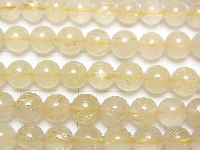 [Video]Rutilated Quartz AA+ Round 6mm 1strand beads (aprx.15inch/38cm)