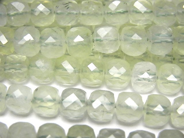 Cube, Prehnite Gemstone Beads