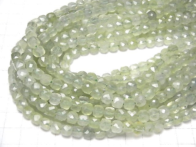 [Video]High Quality! Prehnite AAA- Cube Shape 6x6x6mm half or 1strand beads (aprx.15inch/37cm)