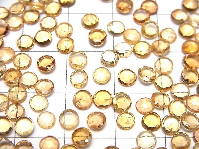 [Video]High Quality Imperial Topaz AAA- Round Rose Cut 4x4mm 5pcs