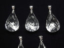 [Video]High Quality Crystal AAA Faceted Drop Pendant 25x15x15mm Silver925 1pc
