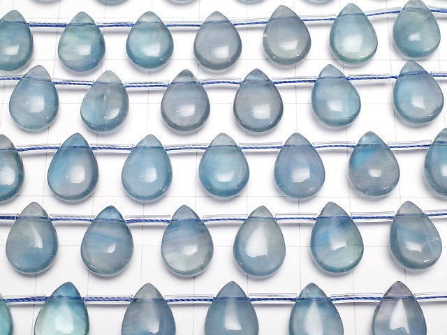 [Video] Blue green Fluorite AA++ Pear shape (Smooth) 14x10mm half or 1strand beads (aprx.6inch/16cm)