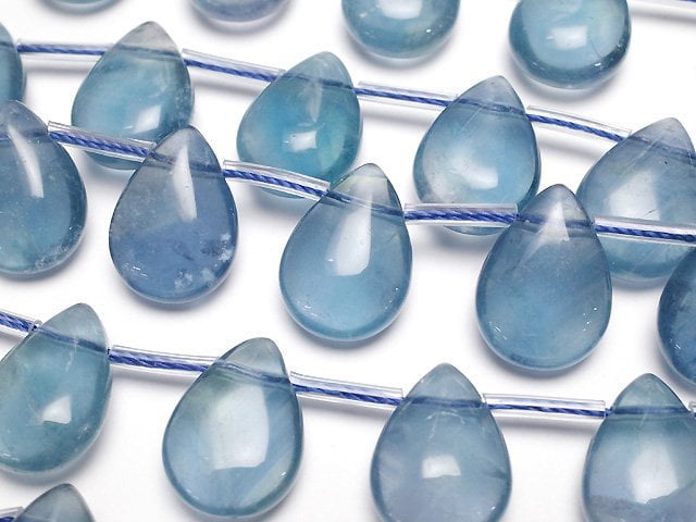 [Video] Blue Fluorite AA++ Pear shape (Smooth) 14x10mm half or 1strand beads (aprx.6inch/16cm)