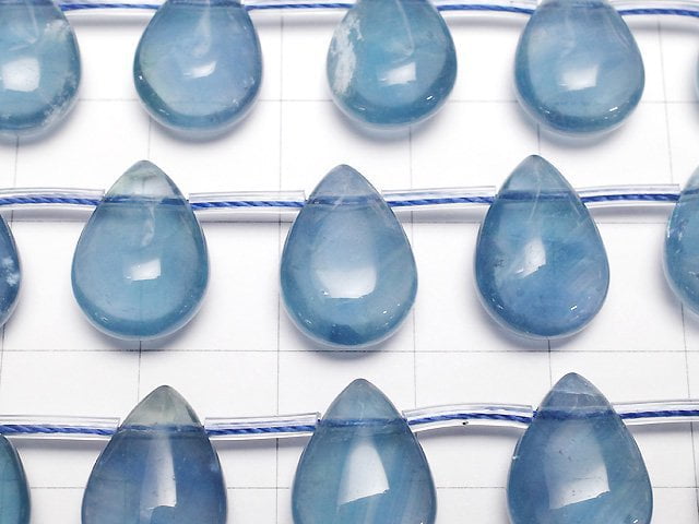 [Video] Blue Fluorite AA++ Pear shape (Smooth) 14x10mm half or 1strand beads (aprx.6inch/16cm)