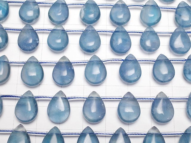 [Video] Blue Fluorite AA++ Pear shape (Smooth) 14x10mm half or 1strand beads (aprx.6inch/16cm)