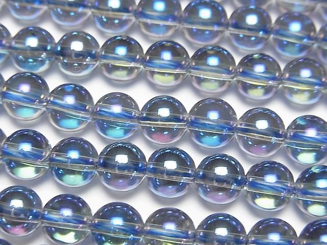 [Video] Blue Flash Crystal Round 6mm half or 1strand beads (aprx.15inch/37cm)