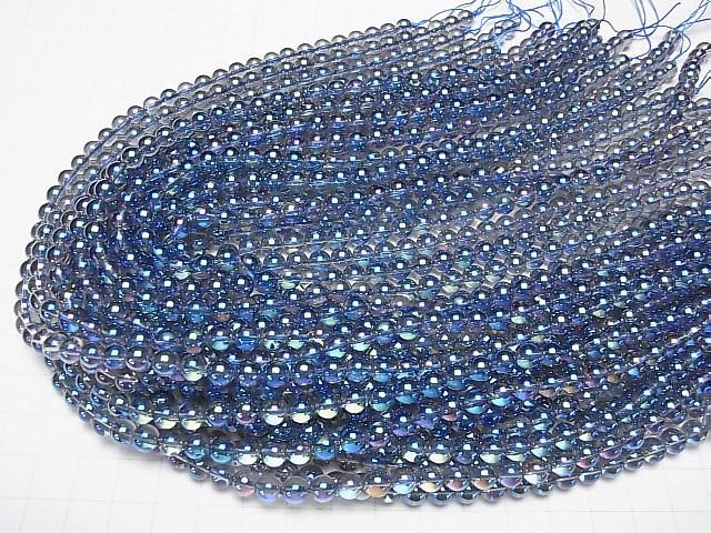 [Video] Blue Flash Crystal Round 6mm half or 1strand beads (aprx.15inch/37cm)