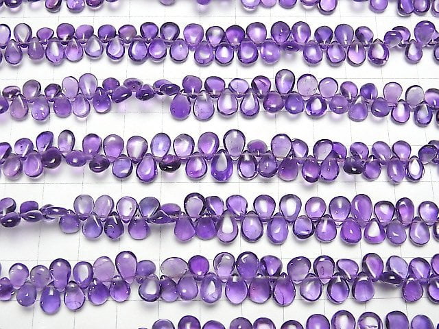 [Video]High Quality Amethyst AAA- Pear shape (Smooth) 1strand beads (aprx.7inch/18cm)