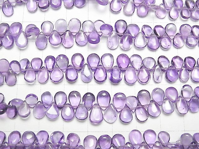 [Video]High Quality Amethyst AAA- Pear shape (Smooth) [Light color] 1strand beads (aprx.7inch/18cm)