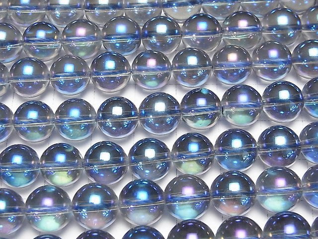 [Video] Blue Flash Crystal Round 10mm half or 1strand beads (aprx.15inch/37cm)