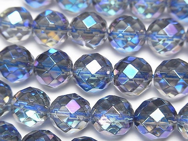 [Video] Blue Flash Crystal 64Faceted Round 10mm 1/4 or 1strand beads (aprx.15inch/37cm)