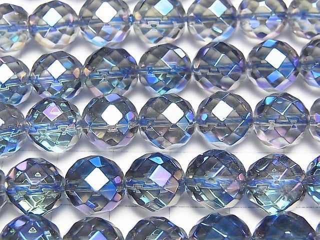 [Video] Blue Flash Crystal 64Faceted Round 10mm 1/4 or 1strand beads (aprx.15inch/37cm)