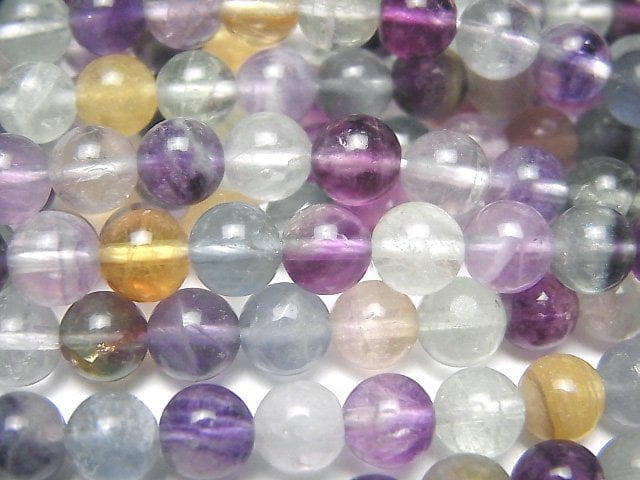 Fluorite, Round Gemstone Beads