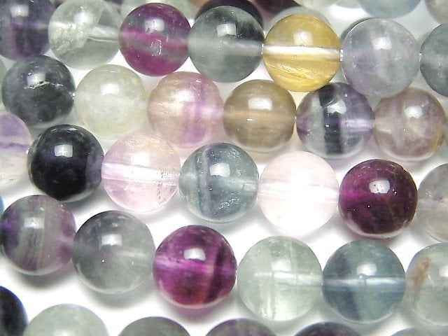 Fluorite, Round Gemstone Beads