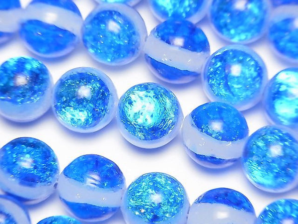 [Video] Lampwork Beads Round 12mm [Miyako Marine/Luminous type] 1/4 or 1strand beads (aprx.15inch/38cm)