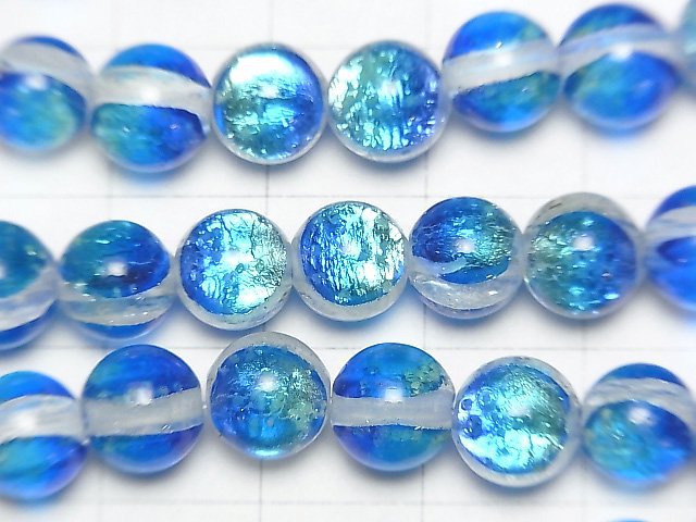 [Video] Lampwork Beads Round 8mm [Kabiramarin/Luminous type] 1/4 or 1strand beads (aprx.15inch/36cm)