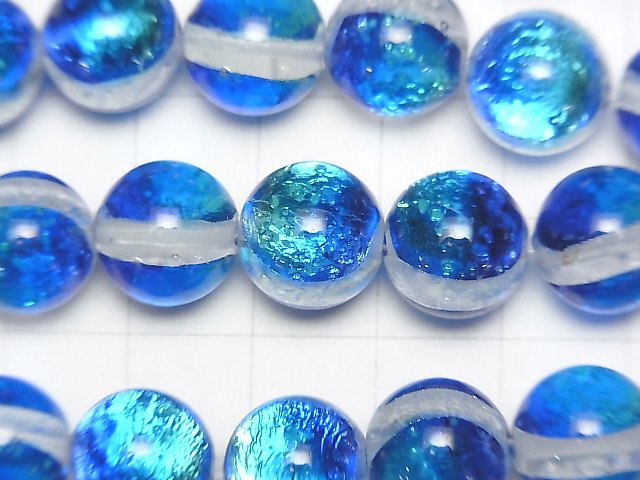 [Video] Lampwork Beads Round 12mm [Kabiramarin/Luminous type] 1/4 or 1strand beads (aprx.14inch/34cm)