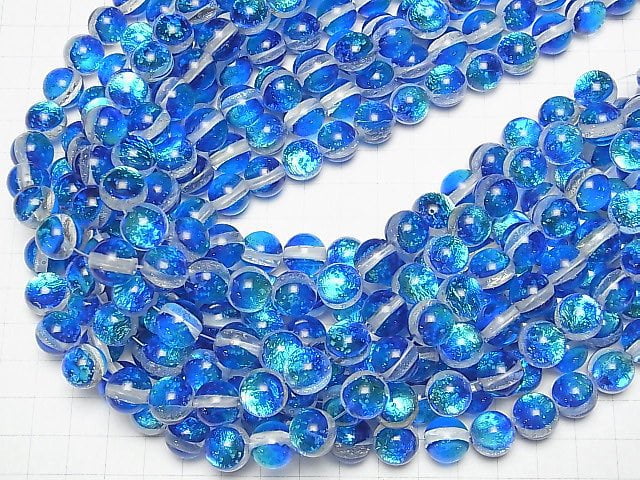 [Video] Lampwork Beads Round 12mm [Kabiramarin/Luminous type] 1/4 or 1strand beads (aprx.14inch/34cm)