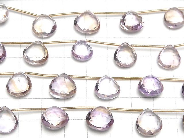 [Video]High Quality Ametrine AAA Chestnut Faceted Briolette 1strand (7pcs )