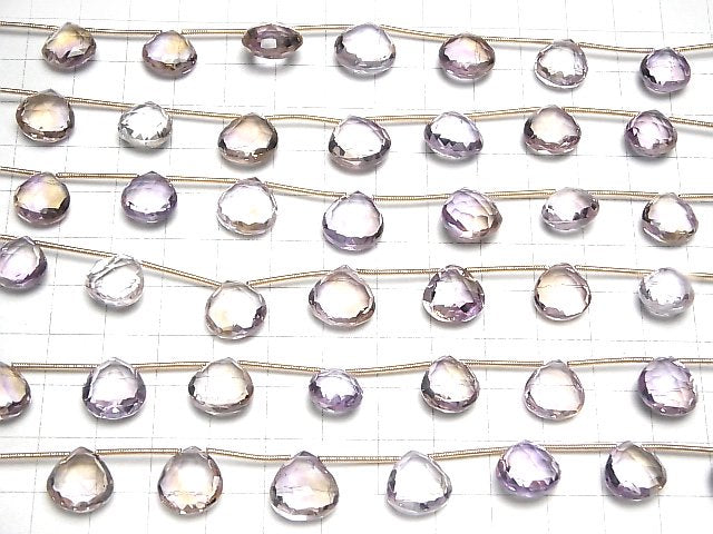 [Video]High Quality Ametrine AAA Chestnut Faceted Briolette 1strand (7pcs )