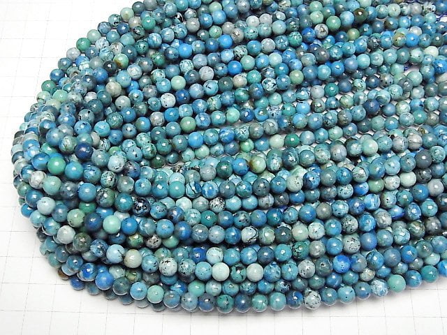 [Video] Blue Opal AA+ Round 6mm half or 1strand beads (aprx.15inch/36cm)