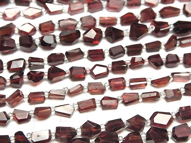 [Video] High Quality Mozambique Garnet AA++ Faceted Nugget 1-strand beads (approx. 7 inches/18 cm)
