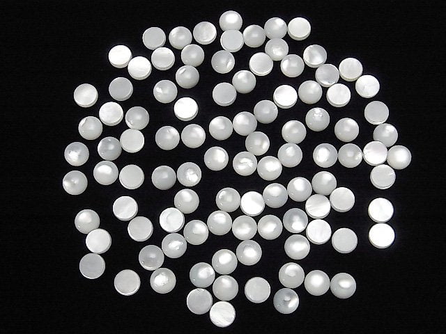 [Video] High Quality White Shell (Silver-lip Oyster ) AAA Round Cabochon 5x5mm 5pcs