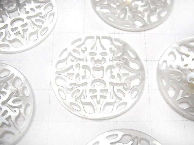 High Quality White Shell Watermark Coin 30x30mm 1pc