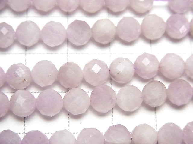 [Video]High Quality! Nigerian Kunzite AA 64Faceted Round 6mm half or 1strand beads (aprx.15inch/37cm)