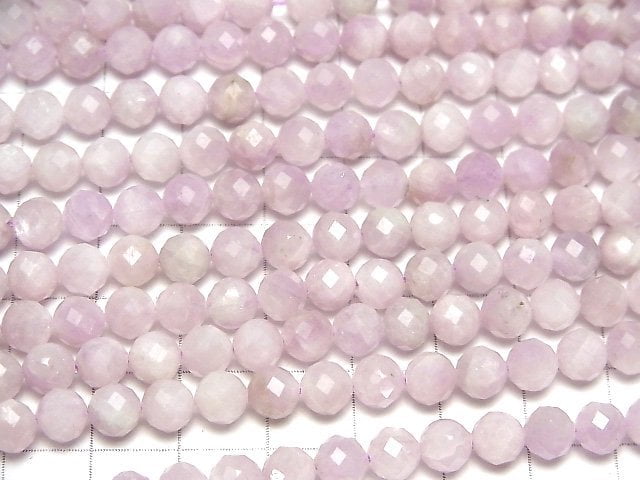 [Video]High Quality! Nigerian Kunzite AA 64Faceted Round 6mm half or 1strand beads (aprx.15inch/37cm)