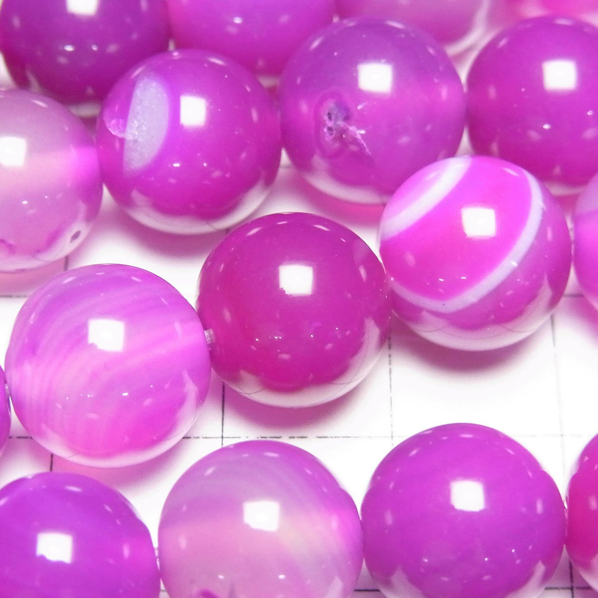 Pink Stripe Agate Round 12mm 1strand beads (aprx.15inch / 36cm)