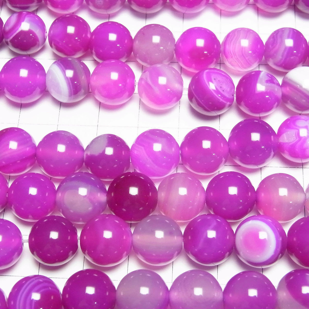 Pink Stripe Agate Round 12mm 1strand beads (aprx.15inch / 36cm)