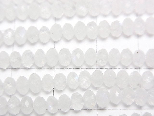 [Video]High Quality! Rainbow Moonstone AAA- Faceted Button Rondelle 4x4x2.5mm half or 1strand beads (aprx.15inch/37cm)