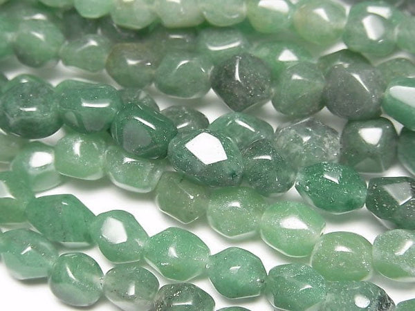 [Video] Green Aventurine Faceted Nugget 1strand beads (aprx.15inch/37cm)