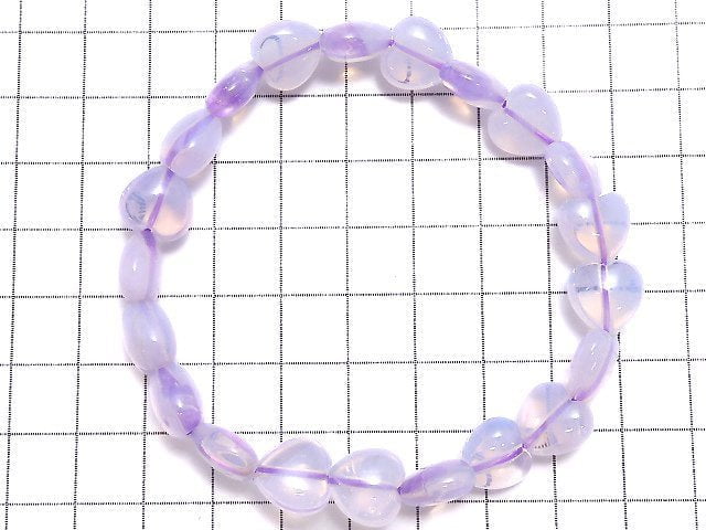 [Video][One of a kind] Scorolite AAA Vertical Hole Heart shape 10mm Bracelet NO.5