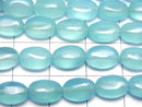 [Video]Sea Blue Chalcedony AAA Oval 9x6mm half or 1strand beads (aprx.15inch/37cm)