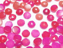 [Video] Fuchsia Pink Chalcedony AAA Round Cabochon Rose Cut 6x6mm 10pcs