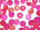 [Video] Fuchsia Pink Chalcedony AAA Round Cabochon Rose Cut 6x6mm 10pcs