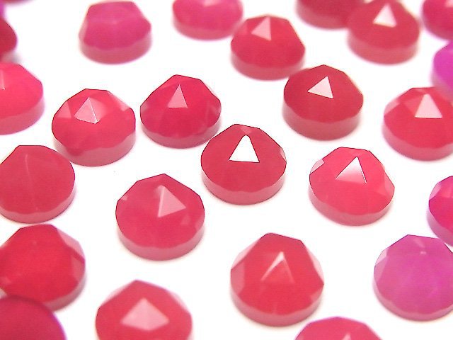 [Video] Fuchsia Pink Chalcedony AAA Round Cabochon Rose Cut 8x8mm 3pcs