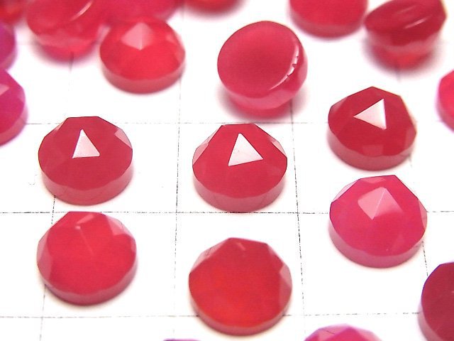 [Video] Fuchsia Pink Chalcedony AAA Round Cabochon Rose Cut 8x8mm 3pcs