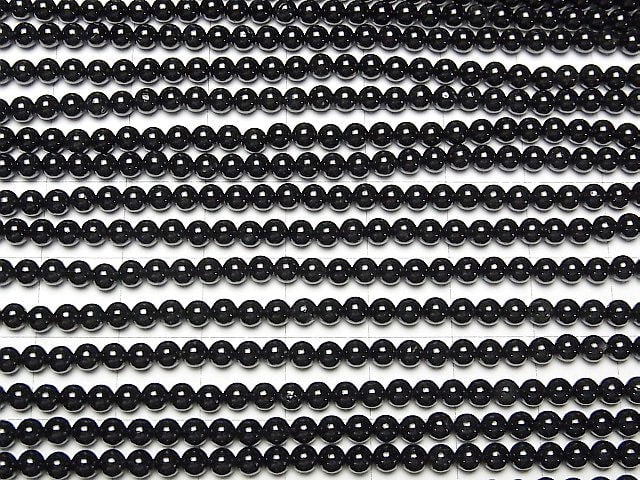 Black Tourmaline AAA- Round 3mm 1strand beads (aprx.15inch/37cm)